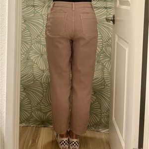 Madewell Emmett Wide-Leg Crop Pink Pants.